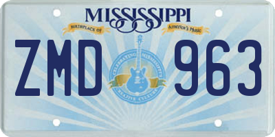 MS license plate ZMD963