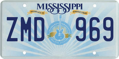 MS license plate ZMD969