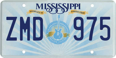 MS license plate ZMD975