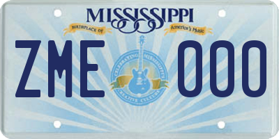MS license plate ZME000
