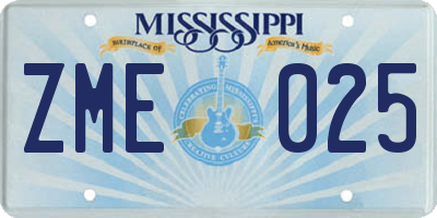 MS license plate ZME025