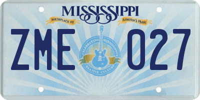 MS license plate ZME027