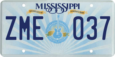 MS license plate ZME037