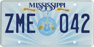 MS license plate ZME042