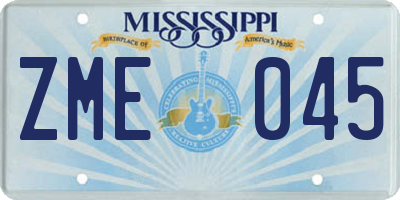 MS license plate ZME045