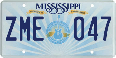 MS license plate ZME047