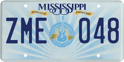 MS license plate ZME048