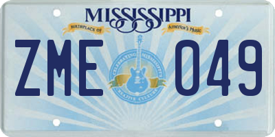 MS license plate ZME049