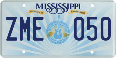 MS license plate ZME050