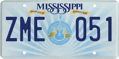 MS license plate ZME051