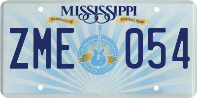 MS license plate ZME054