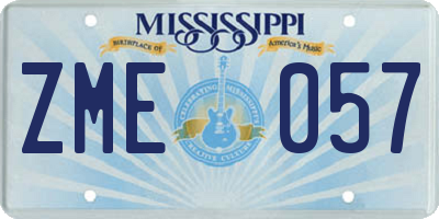 MS license plate ZME057