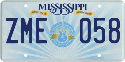 MS license plate ZME058