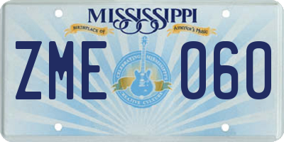 MS license plate ZME060