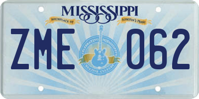 MS license plate ZME062
