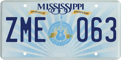 MS license plate ZME063
