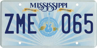MS license plate ZME065