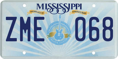 MS license plate ZME068