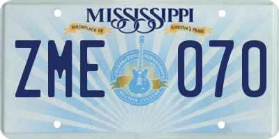 MS license plate ZME070