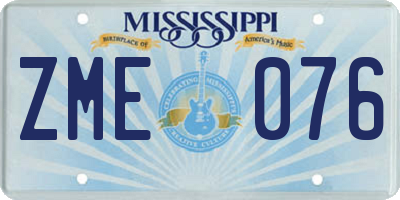 MS license plate ZME076