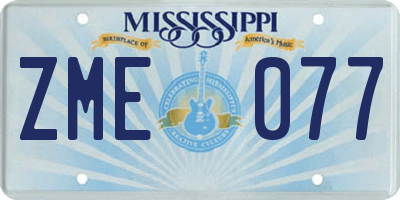 MS license plate ZME077