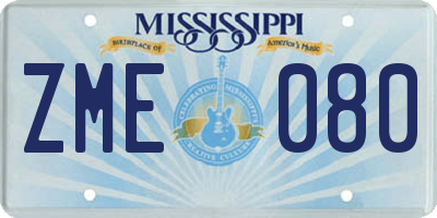 MS license plate ZME080