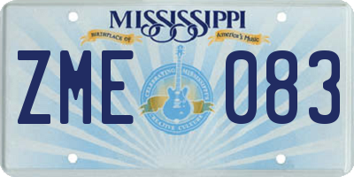 MS license plate ZME083