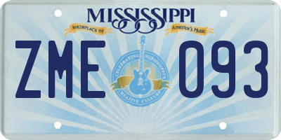 MS license plate ZME093