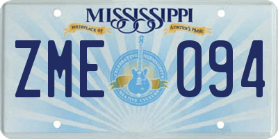 MS license plate ZME094