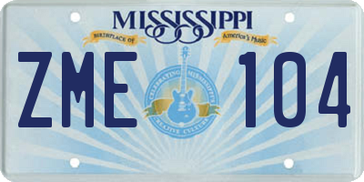MS license plate ZME104