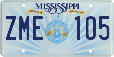 MS license plate ZME105