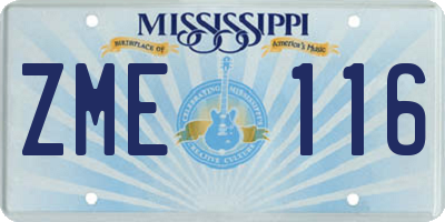 MS license plate ZME116