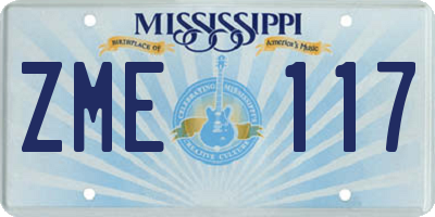MS license plate ZME117