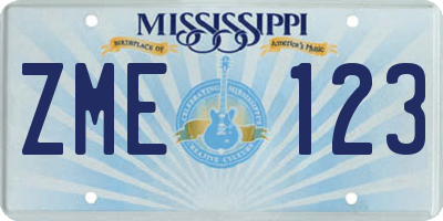 MS license plate ZME123