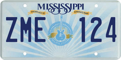 MS license plate ZME124