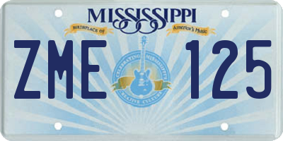 MS license plate ZME125