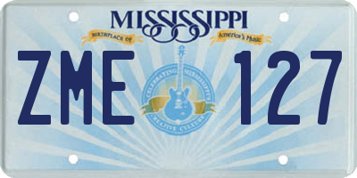 MS license plate ZME127