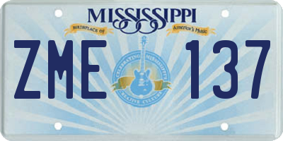 MS license plate ZME137