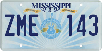 MS license plate ZME143