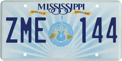 MS license plate ZME144