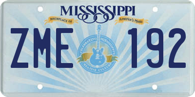 MS license plate ZME192