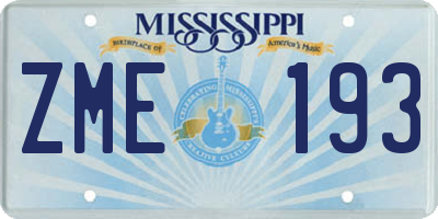 MS license plate ZME193
