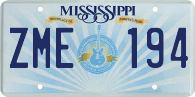 MS license plate ZME194
