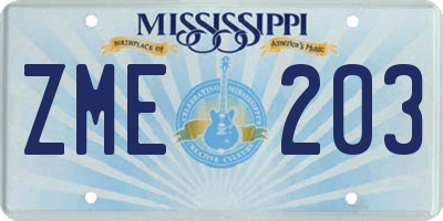 MS license plate ZME203