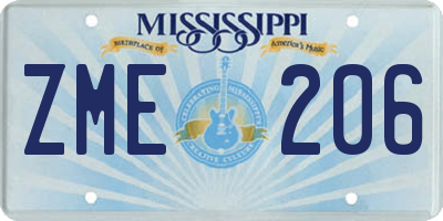 MS license plate ZME206