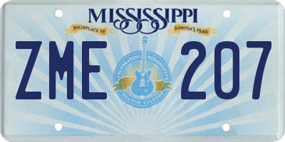 MS license plate ZME207