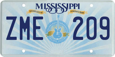 MS license plate ZME209