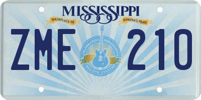 MS license plate ZME210