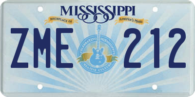 MS license plate ZME212