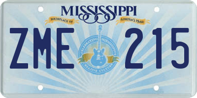 MS license plate ZME215